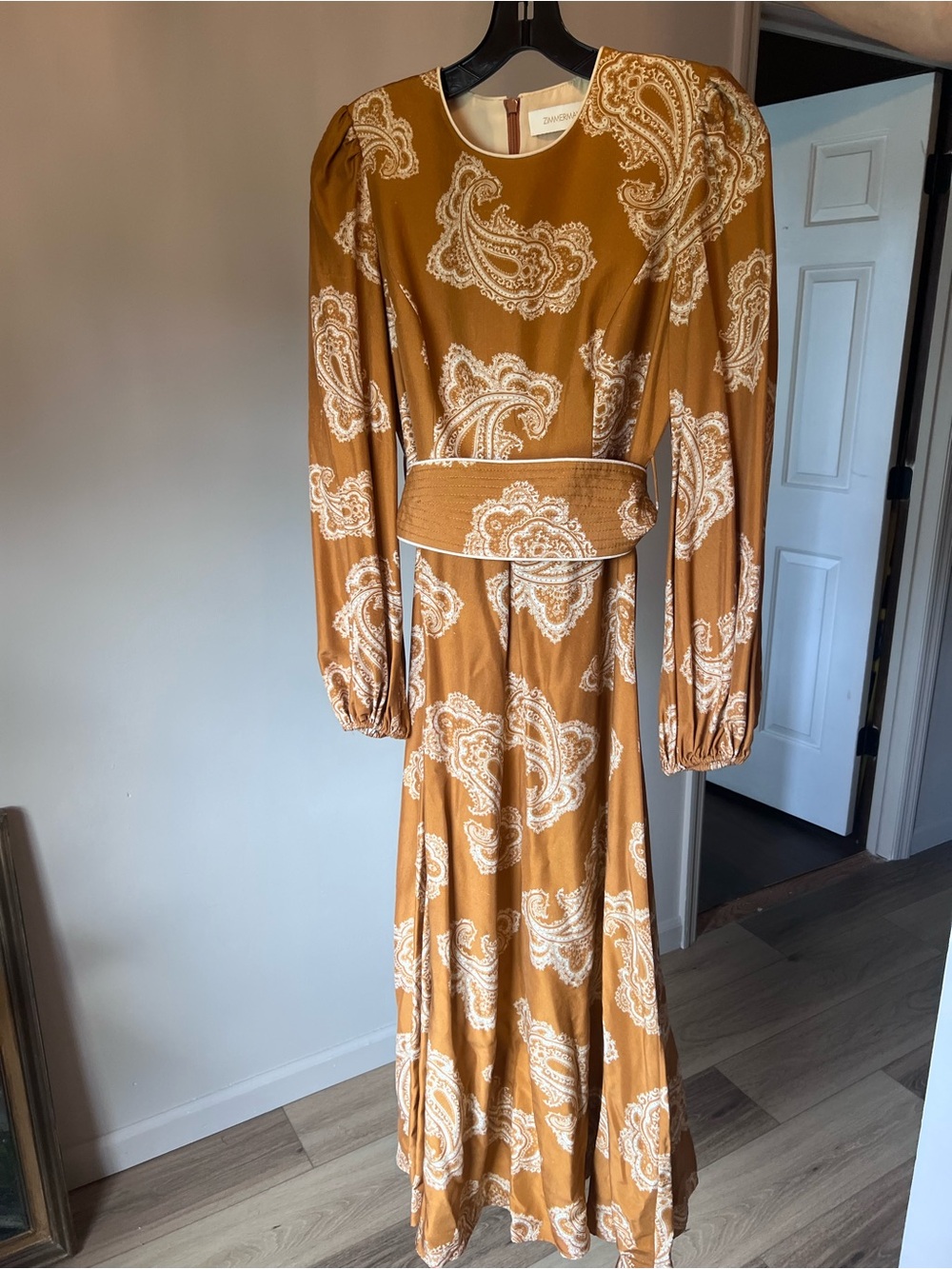 Zimmermann Orange Paisley Silk Maxi Dress